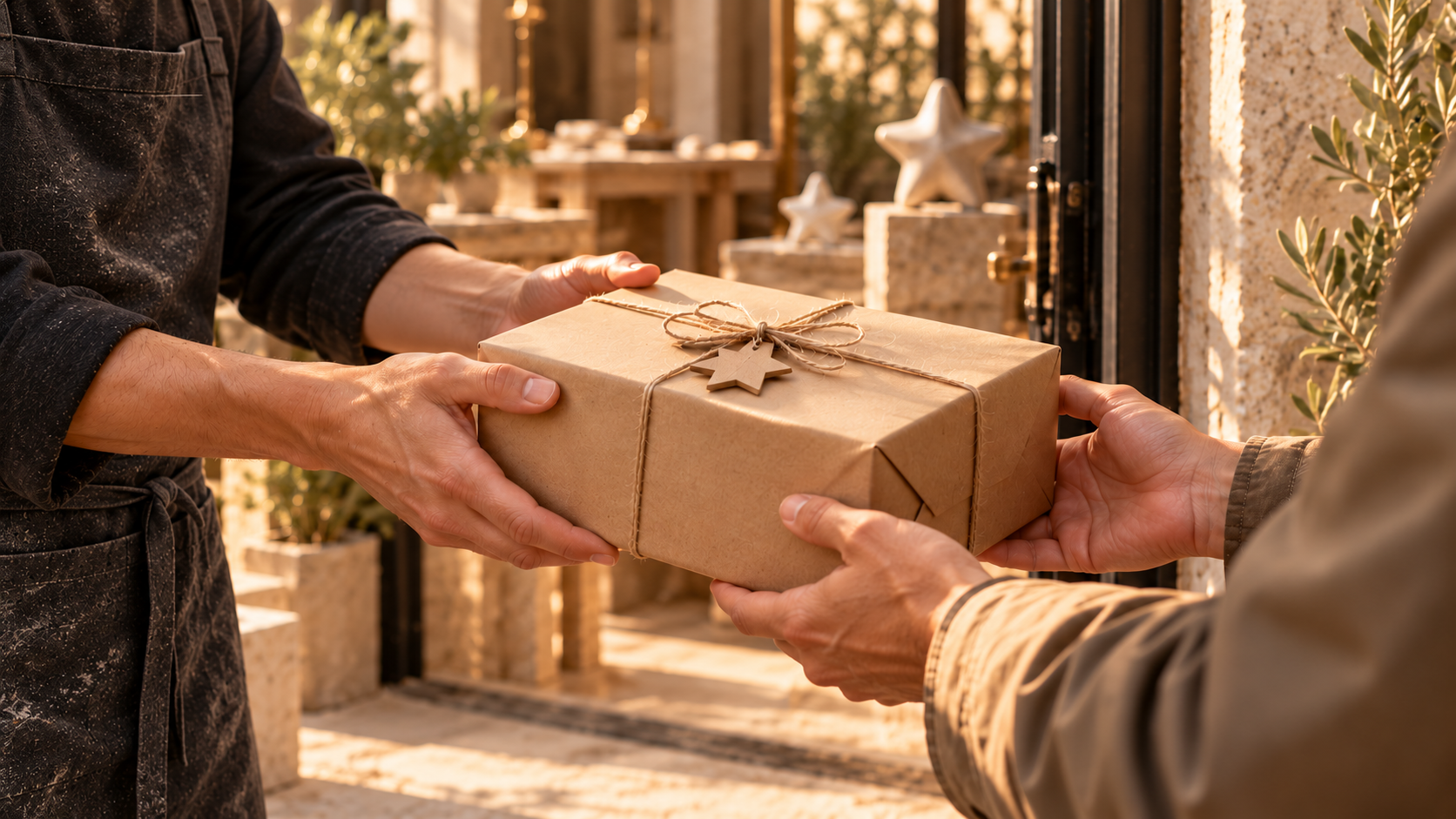 Hazırlanan paketin atölye kapısında kargoya teslim edilmesi